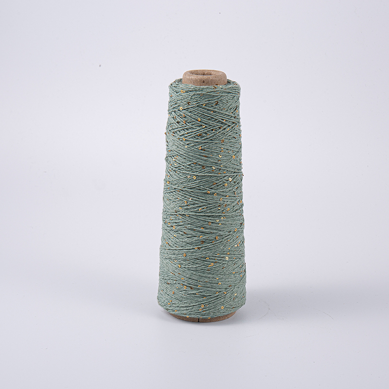 Fios de lantejoulas de 3 mm de algodão dourado